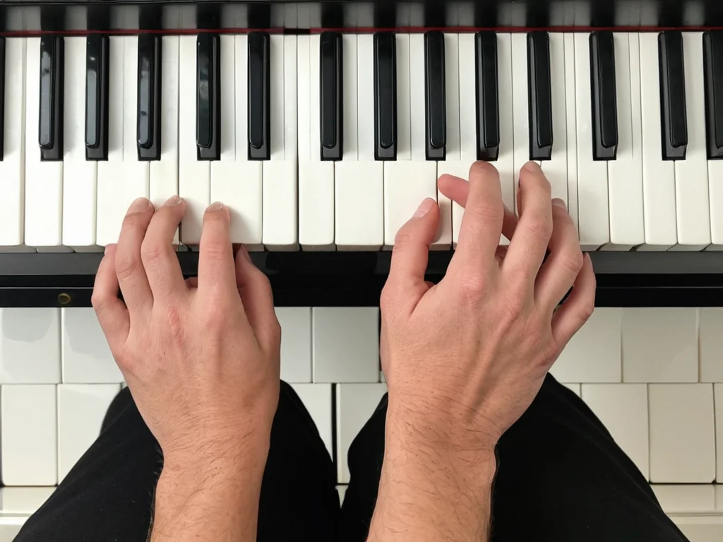 Close-up of hands playing chords