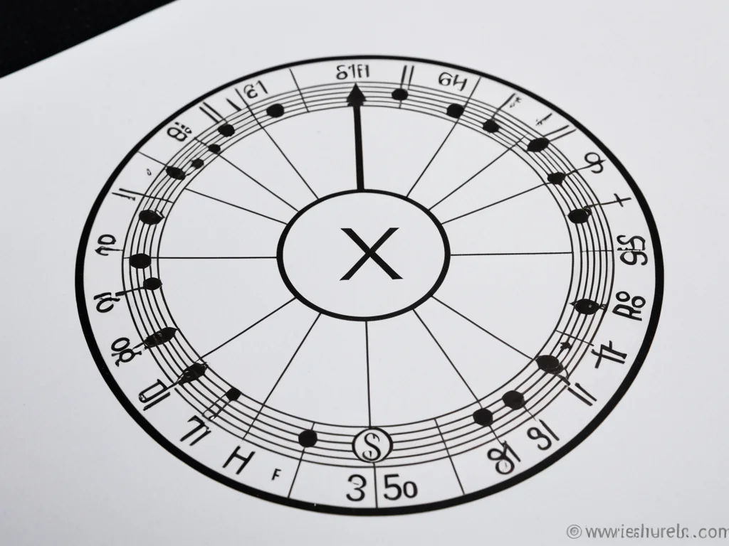 Sheet music showing the circle of fifths labeled with major keys