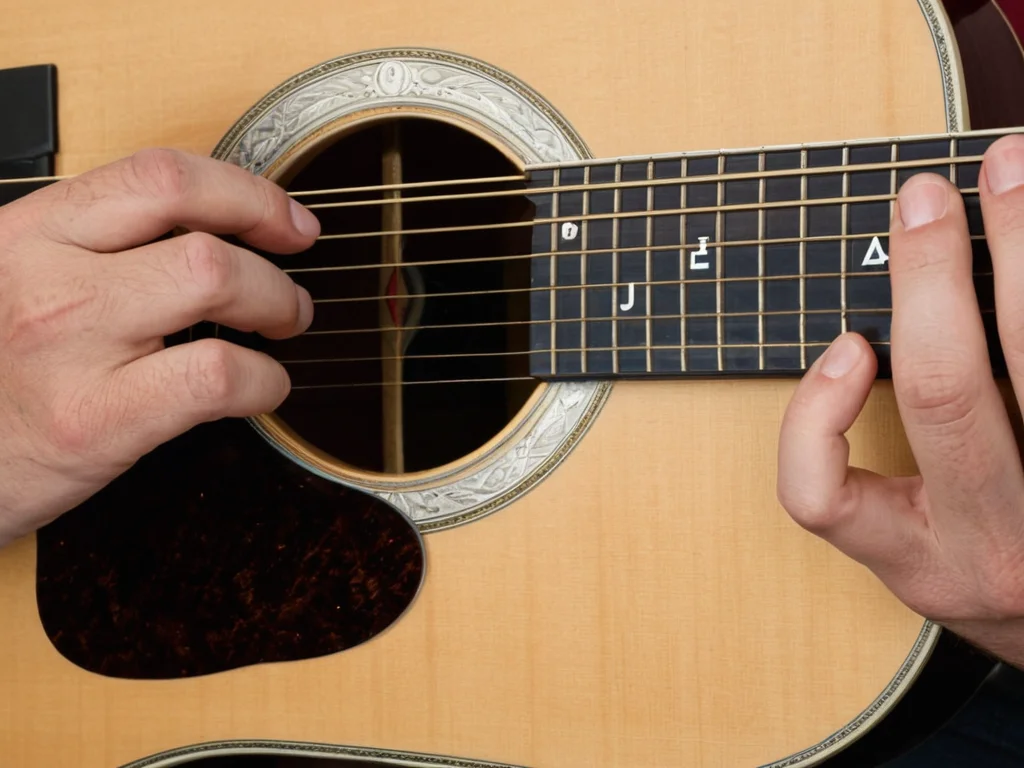 Guitarist practicing chord changes