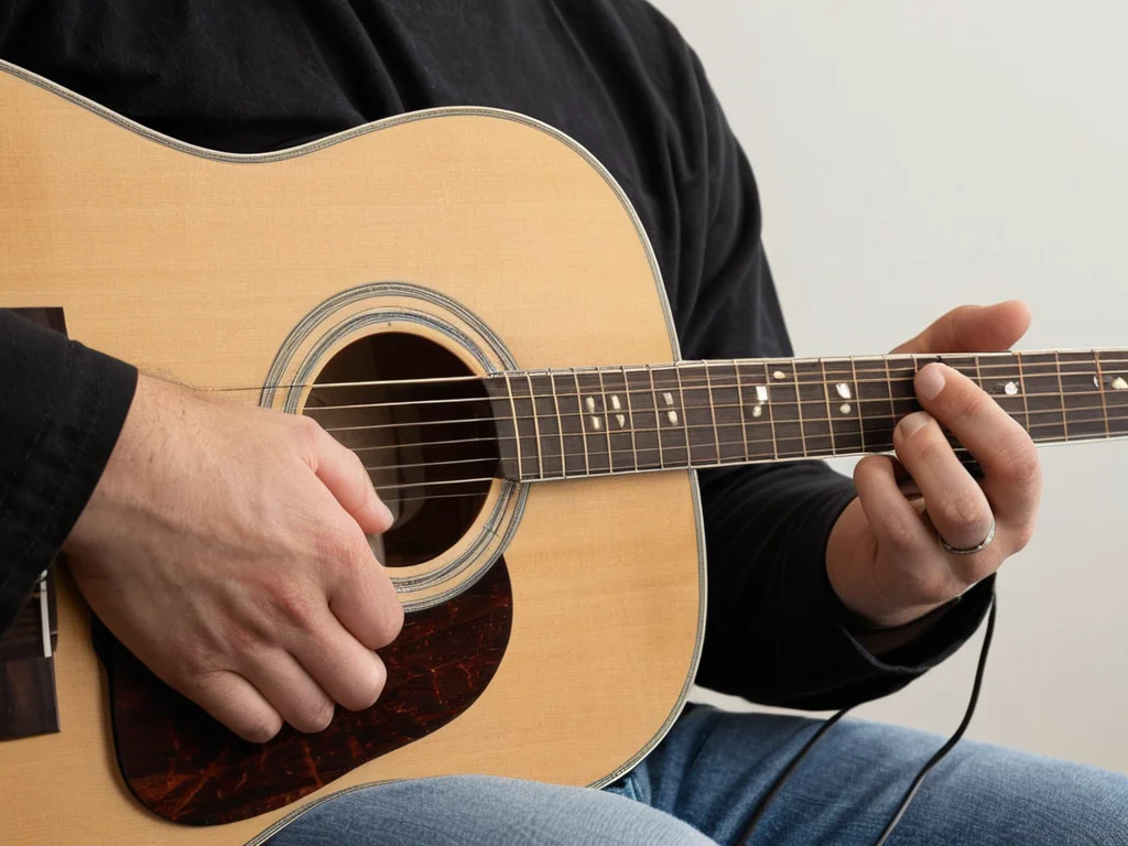 Tuning an acoustic guitar