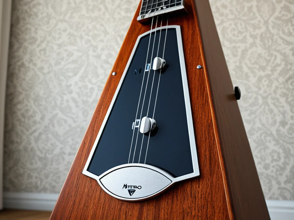 Guitarist using a metronome to practice
