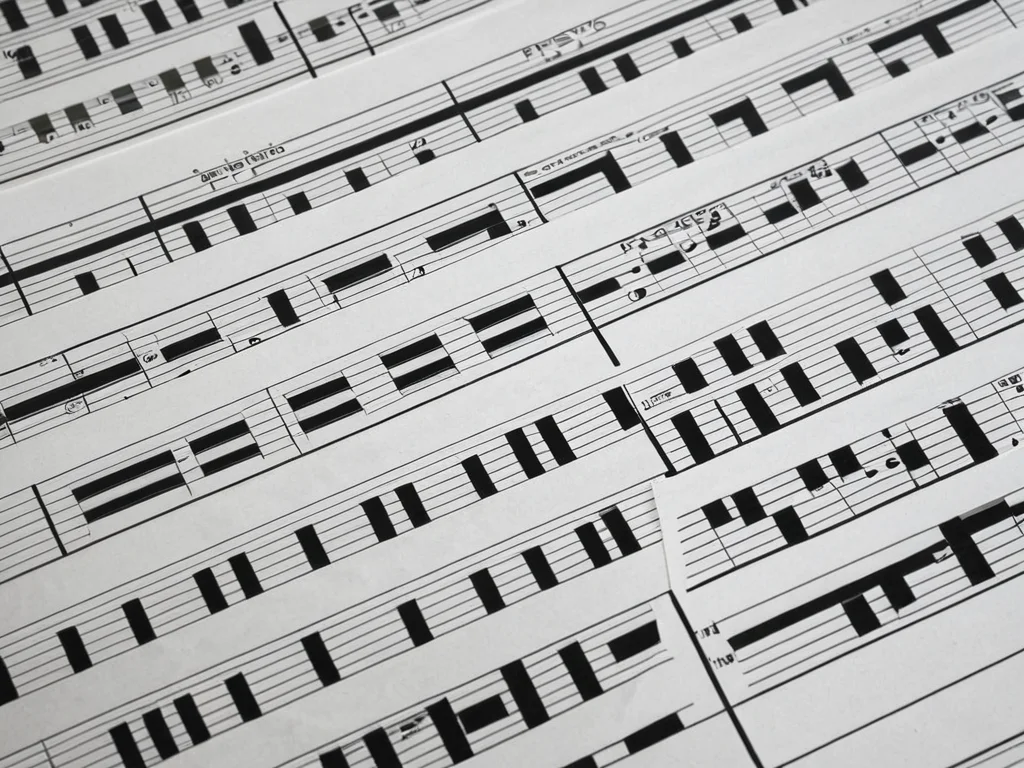 A stack of music sheets with common chords and progressions