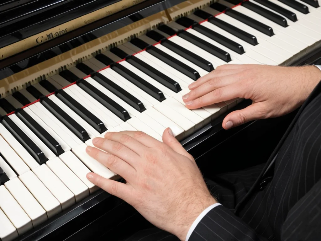 Pianist playing the C major scale