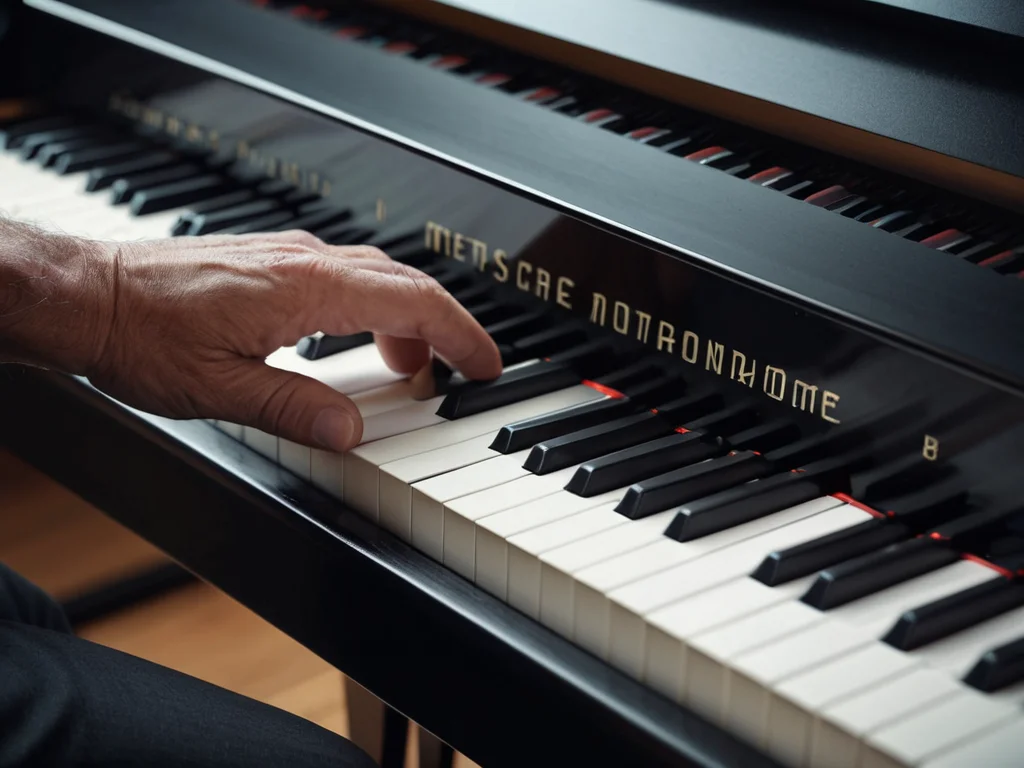 An experienced pianist practicing with a metronome.