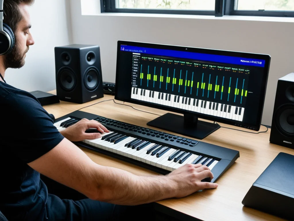 A musician adjusting BPM on a computer screen